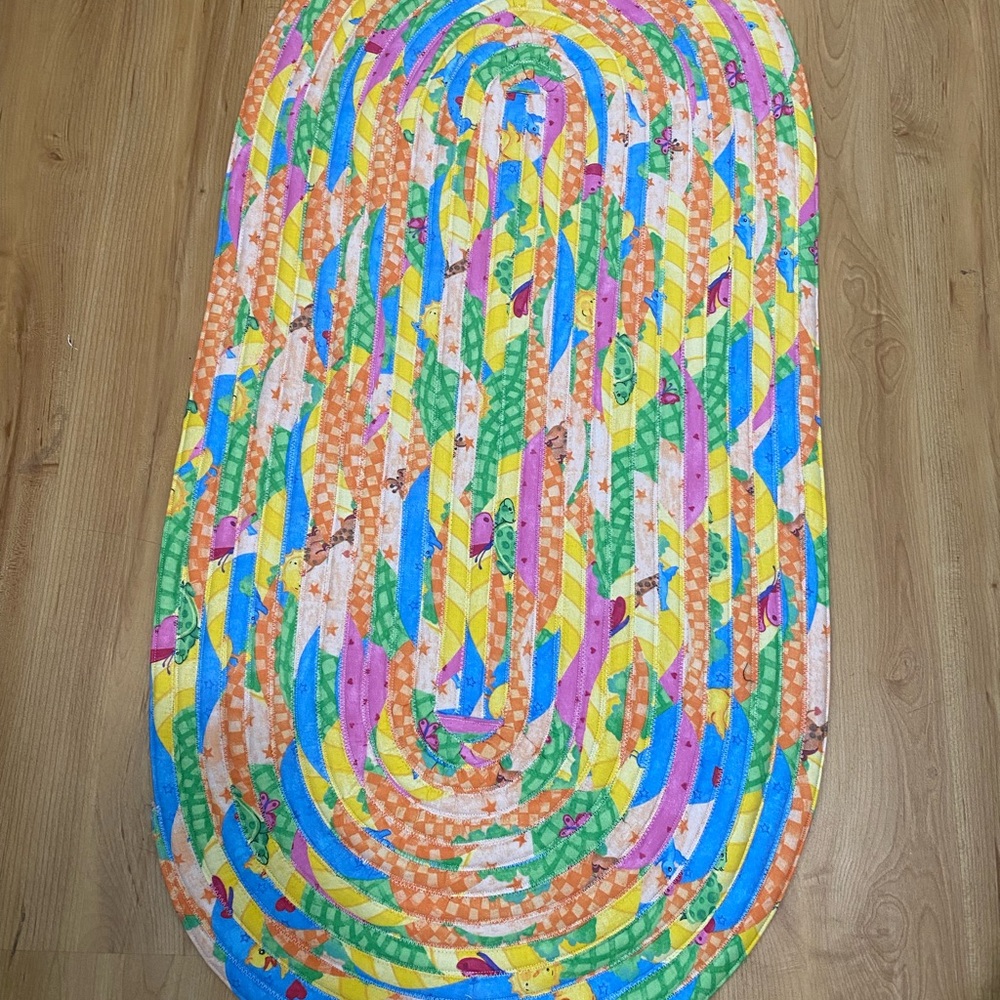 Bright Nursery Colors Handmade  Jelly Roll Rug - Picture 2 of 2